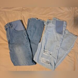 SHEIN Blue Ankle Cropped Jeans